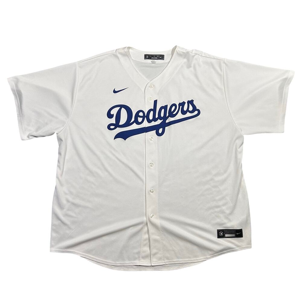 Nike LA Dodgers MLB Blank Jersey Men’s 3XL White Home Jersey Baseball